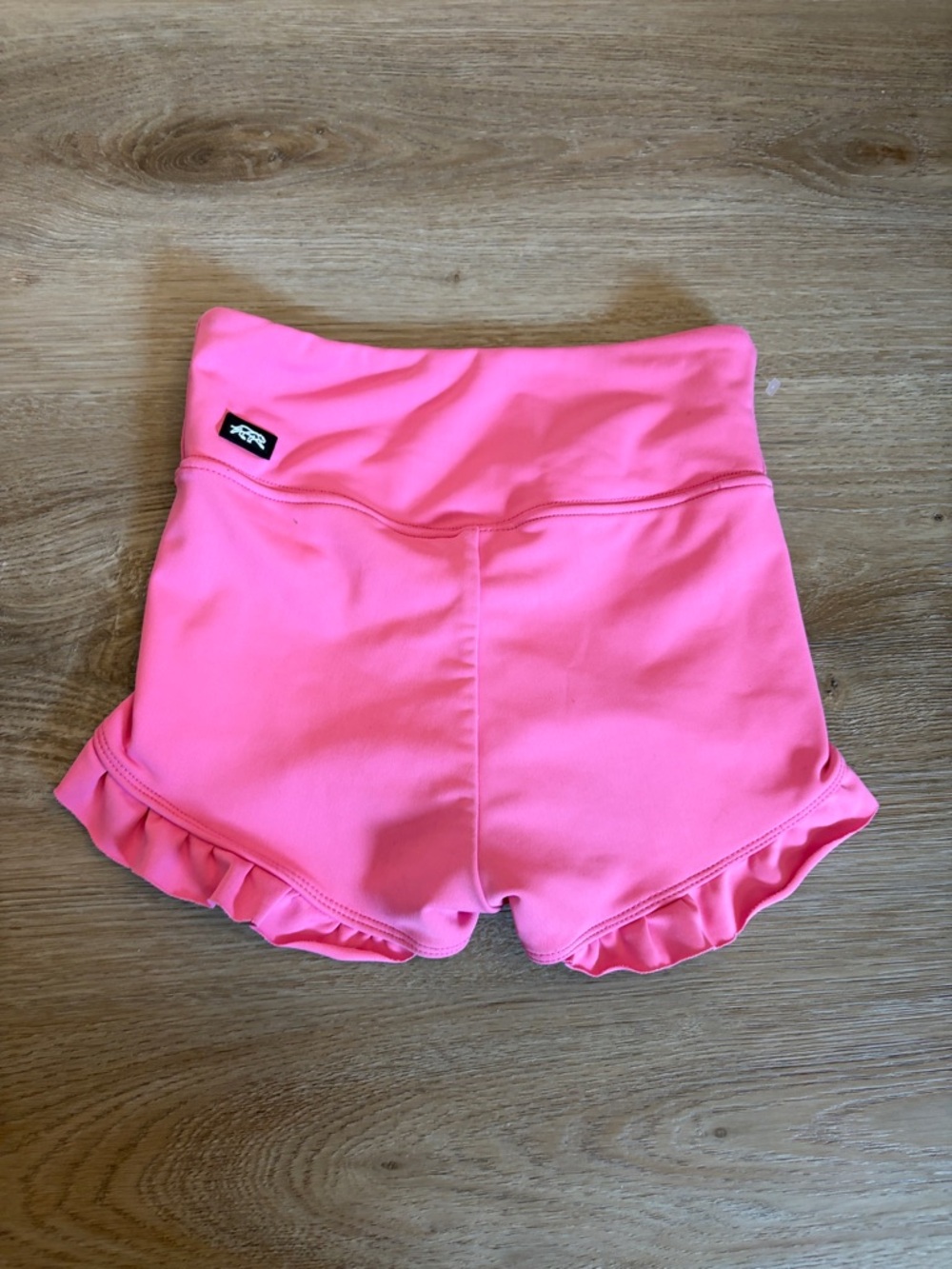 Girls' Pink Ruffle Hem Athletic Shorts